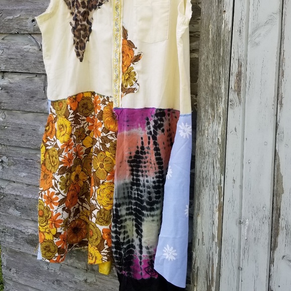 Vintage Floral Boho Shirt Dress Upcycled - Picture 5 of 6